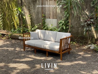 Kursi Sofa Jati Klasik 3 Seater Natural Modern