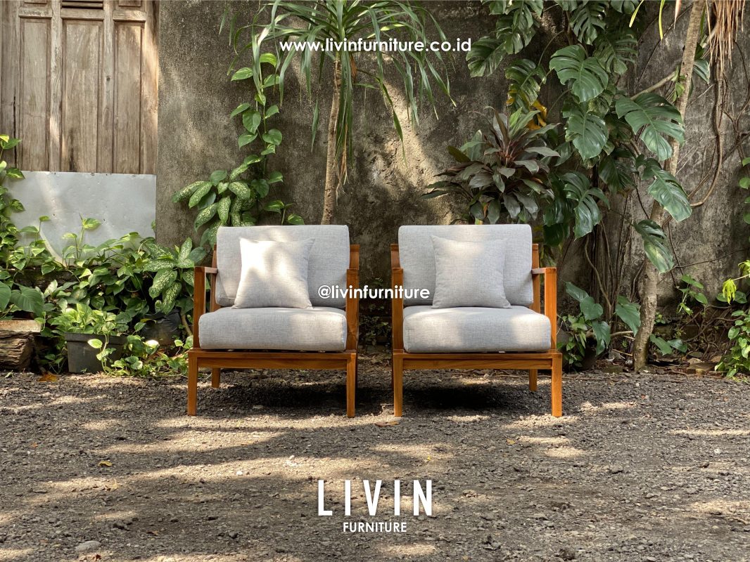 Kursi Sofa Jati Klasik Single Seater Modern Minimalis