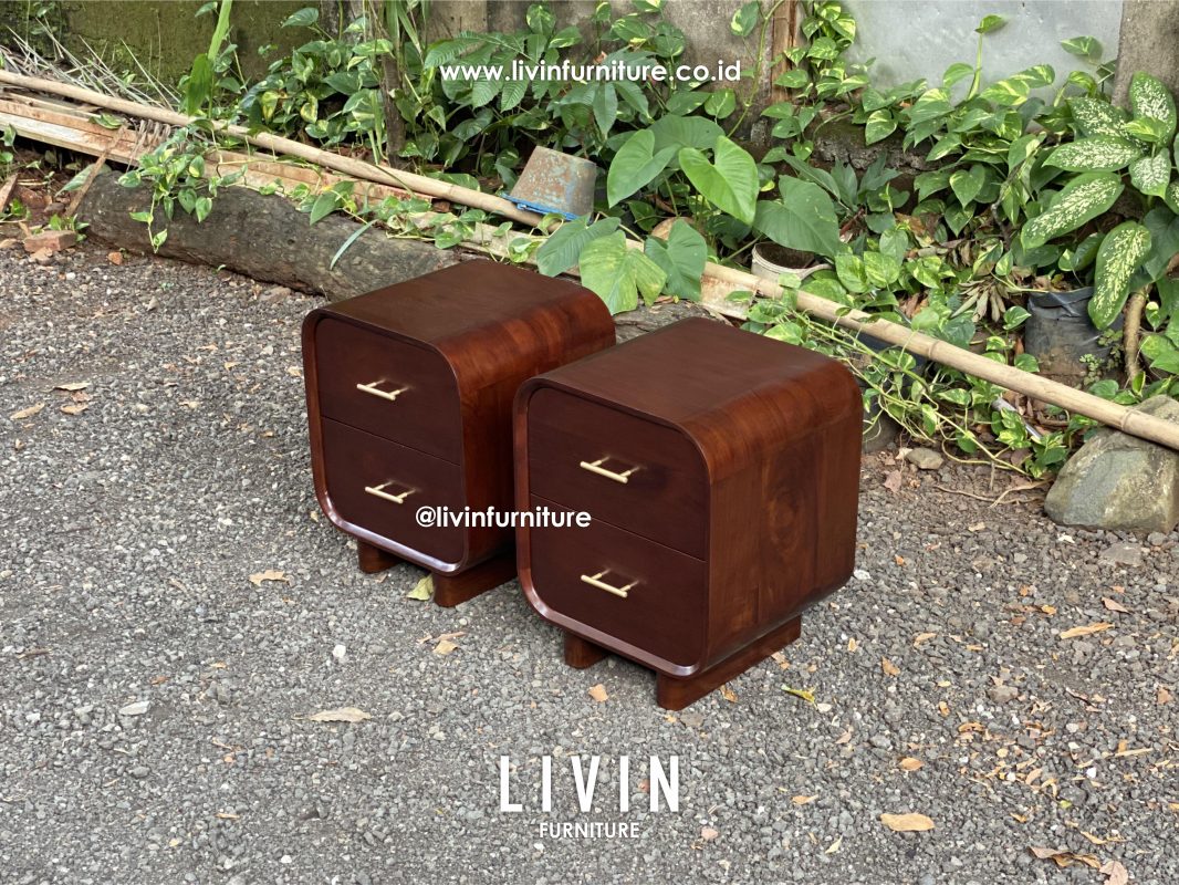 Nakas Jati 2 Laci Retro Modern Mewah
