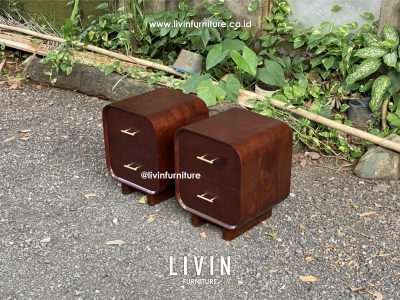 Nakas Jati 2 Laci Retro Modern Mewah