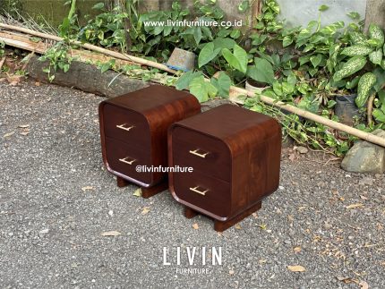 Nakas Jati 2 Laci Retro Modern Mewah