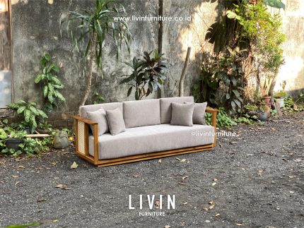 Sofa Jati Rotan Modern 3 Seater Modern Minimalis