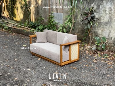 Sofa Jati Rotan Modern 2 Seater Klasik Minimalis