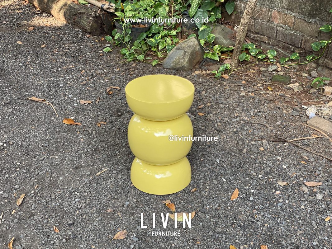Meja Kopi Yellow Bundar Bulat Modern Minimalis