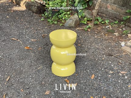 Meja Kopi Yellow Bundar Bulat Modern Minimalis