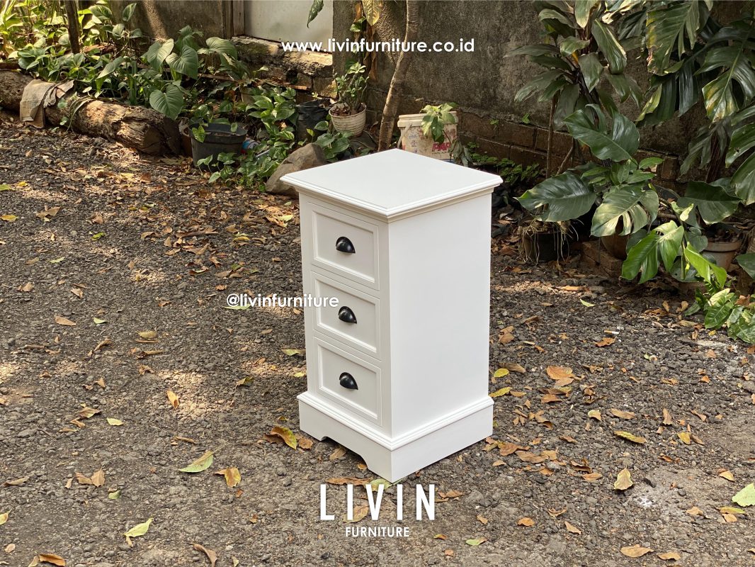 Nakas Putih 3 Laci Modern Minimalis