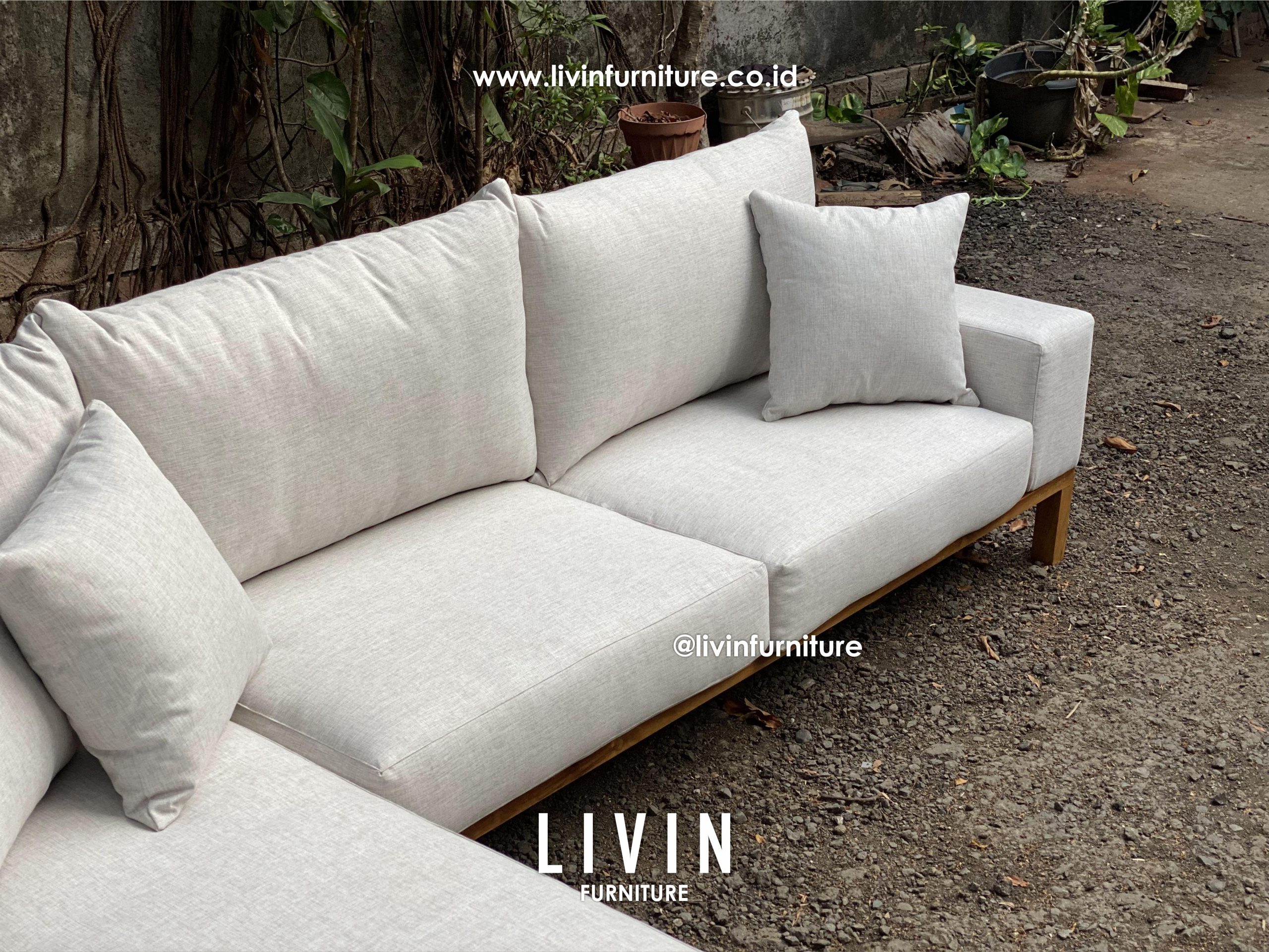 Kursi Sofa Sudut Jati Natural Modern Minimalis Kursi Sofa Sudut Jati Natural Modern Minimalis