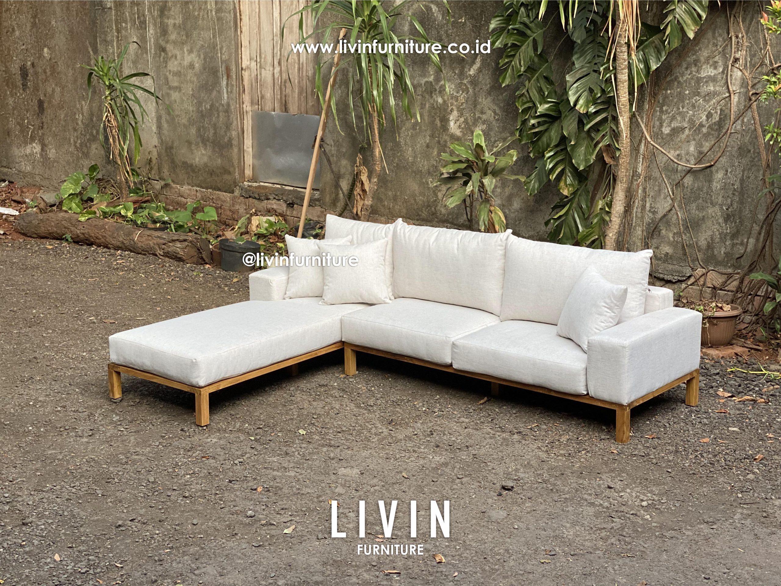 Kursi Sofa Sudut Jati Natural Modern Minimalis Kursi Sofa Sudut Jati Natural Modern Minimalis
