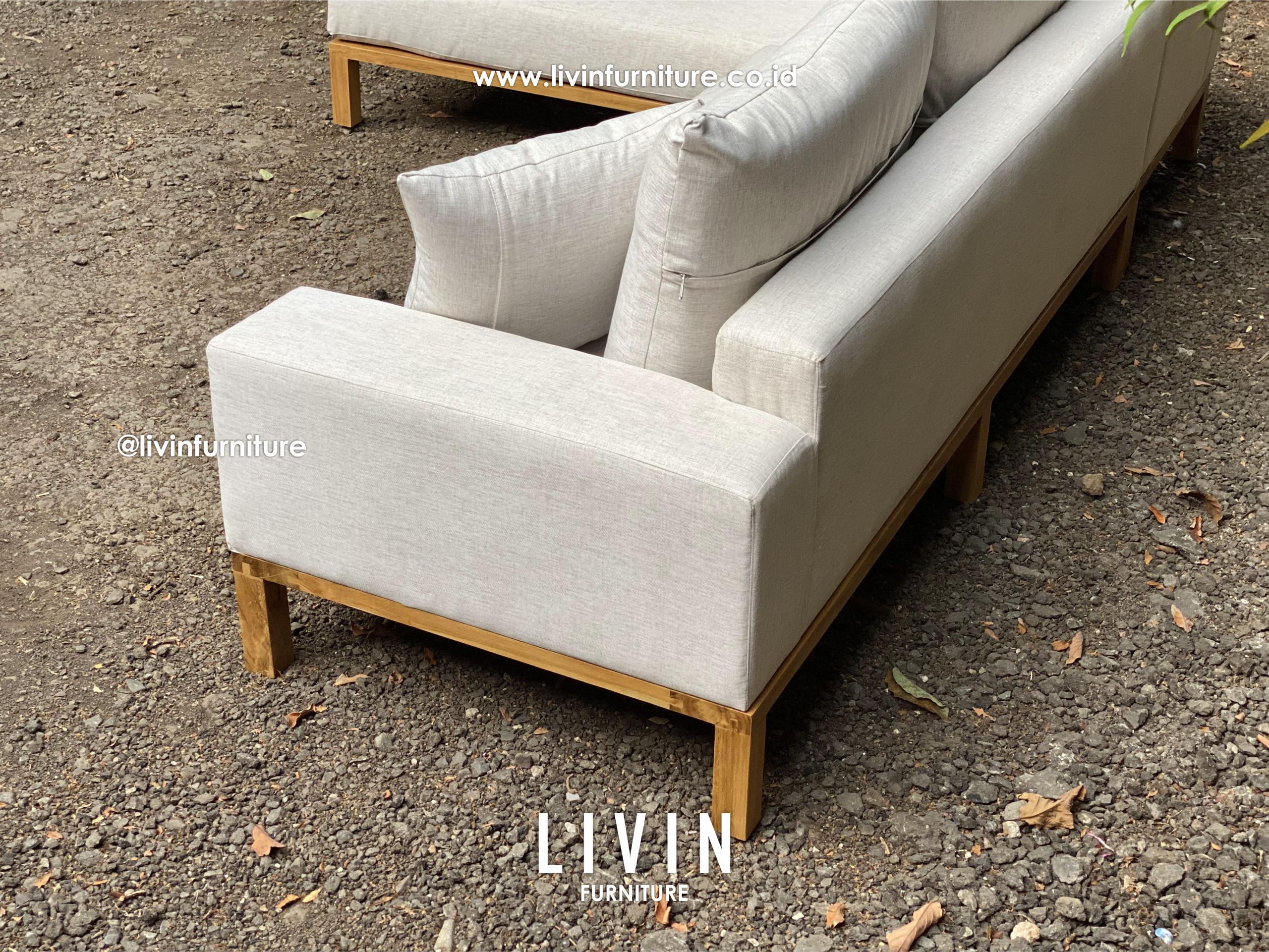 Kursi Sofa Sudut Jati Natural Modern Minimalis Kursi Sofa Sudut Jati Natural Modern Minimalis