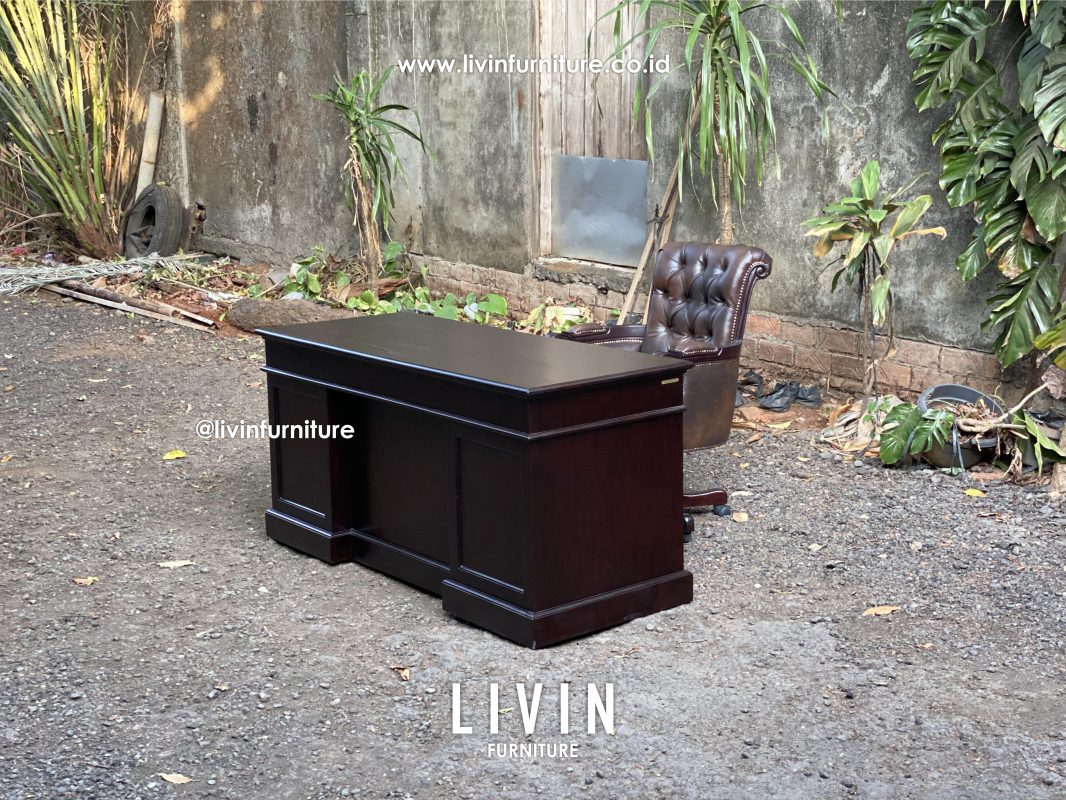 Meja Kerja Set Jati Klasik Modern Mewah