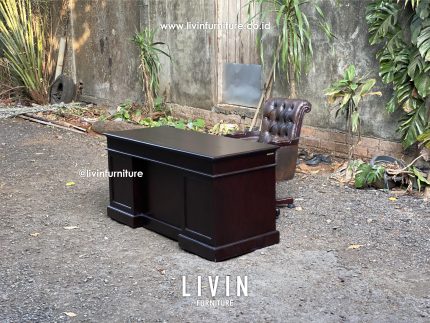 Meja Kerja Set Jati Klasik Modern Mewah