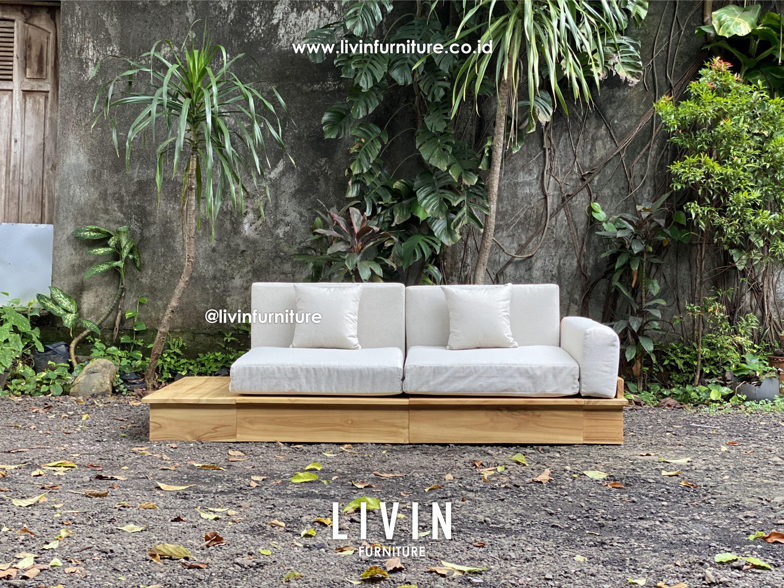 Sofa Bed Japandi Jati Meja Samping Modern Minimalis Sofa Bed Japandi Jati Meja Samping Modern Minimalis