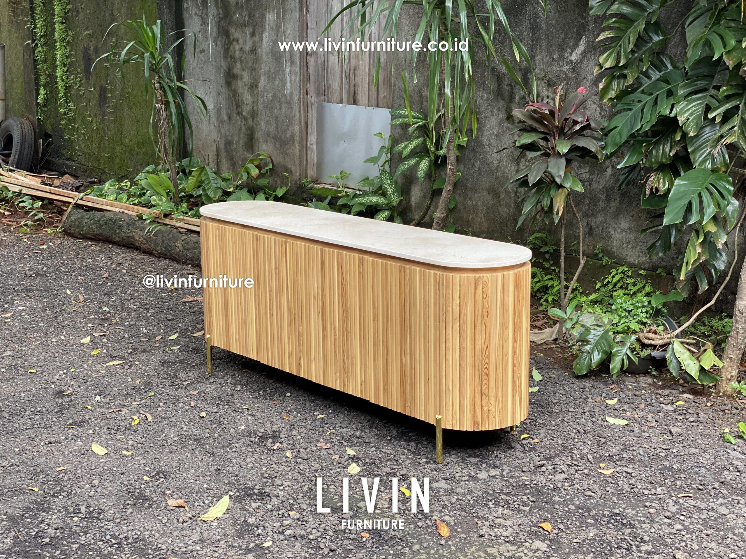 Bufet Salur Jati Marmer 4 Pintu Modern Minimalis Bufet Salur Jati Marmer 4 Pintu Modern Minimalis