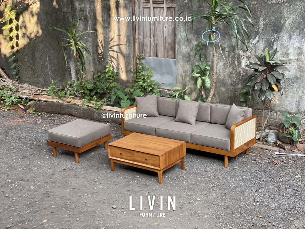 Kursi Jati Rotan Sofa 3 Seater Stool Meja Klasik Modern MInimalis