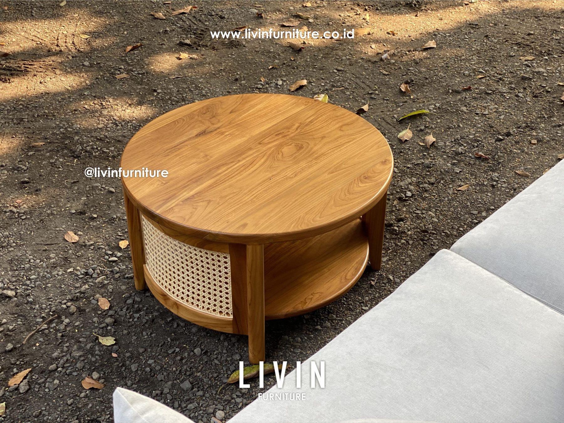 Sofa Tamu Jati Oval 3 Seater Meja Rotan Modern Minimalis Sofa Tamu Jati Oval 3 Seater Meja Rotan Modern Minimalis