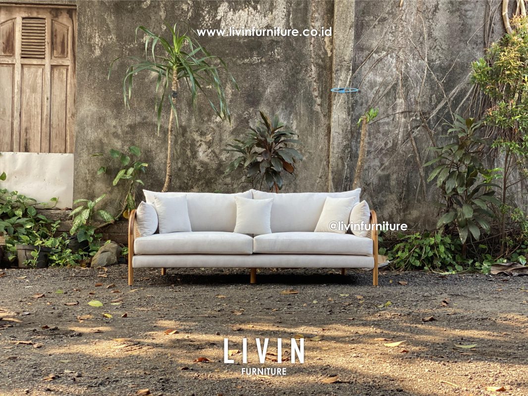Sofa Jati Rotan Oval 3 Seater Modern Minimalis