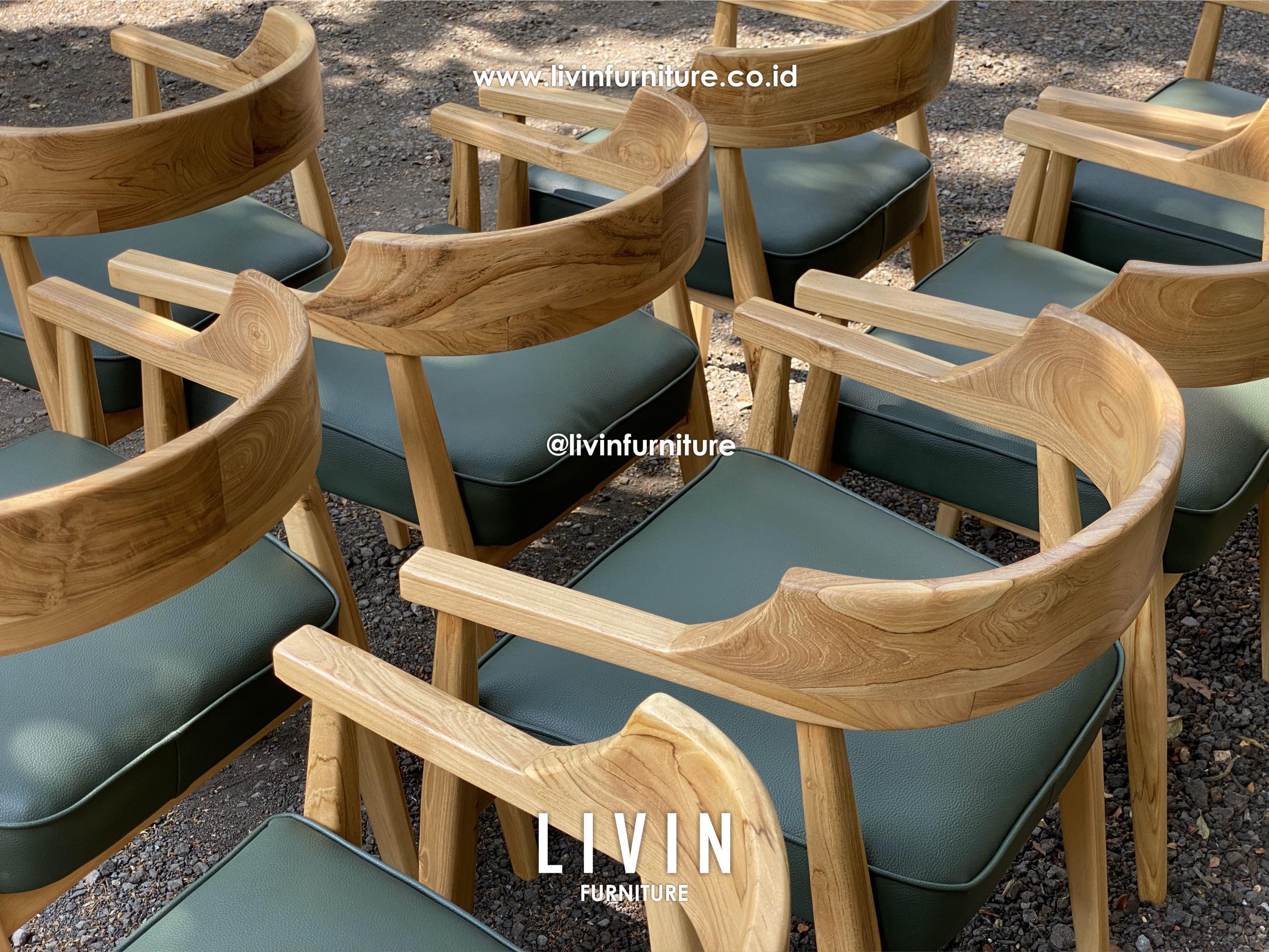 Kursi Makan Sofa Hijau Japandi Modern Minimalis Kursi Makan Sofa Hijau Japandi Modern Minimalis