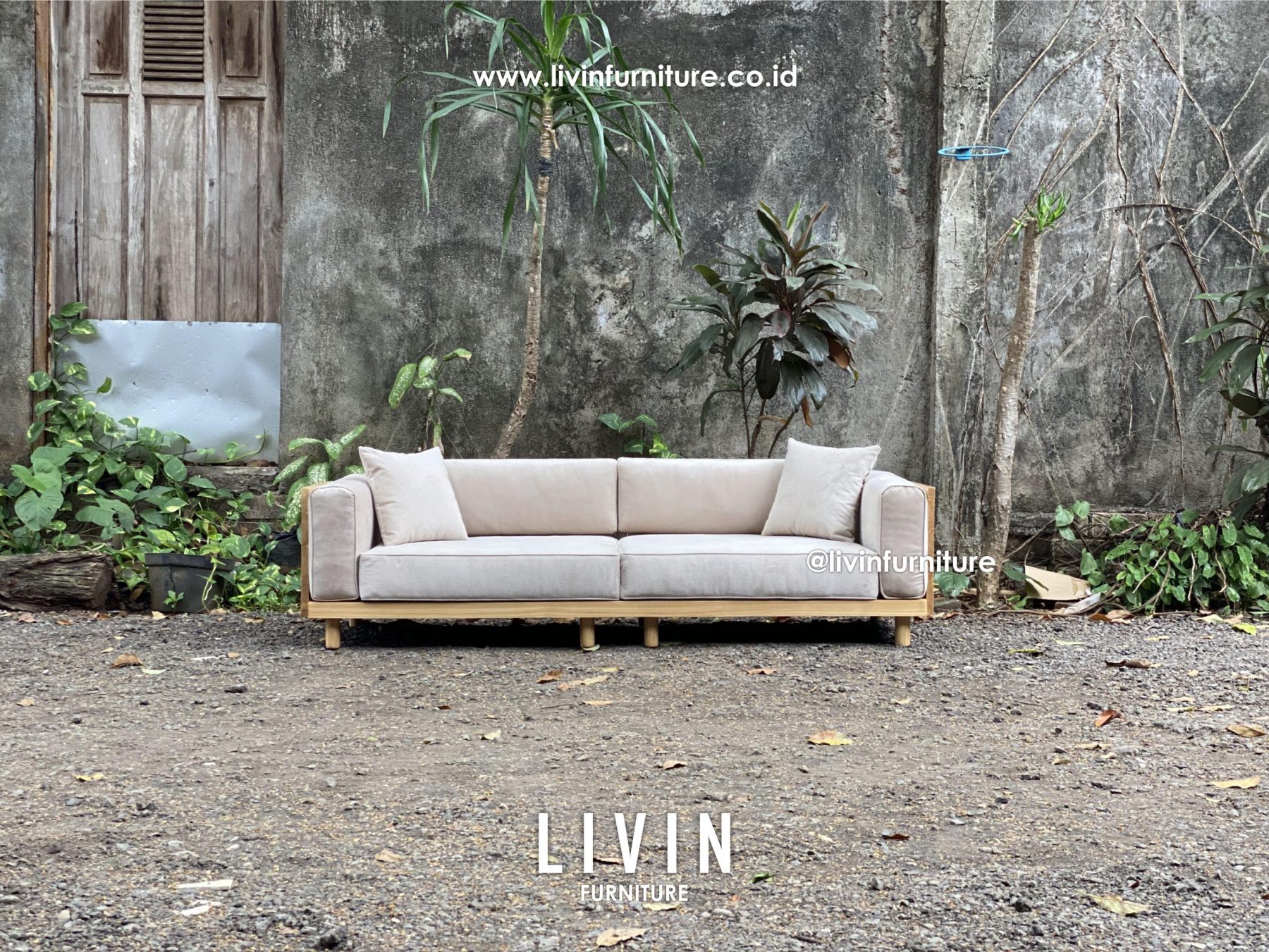 Kursi Sofa Japandi 3 Seater Jati Modern Minimalis Kursi Sofa Japandi 3 Seater Jati Modern Minimalis
