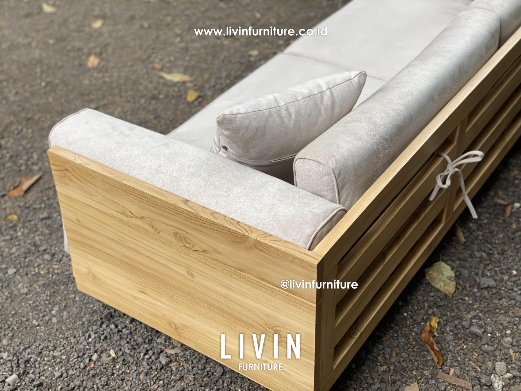 Kursi Sofa Japandi 3 Seater Jati Modern Minimalis Kursi Sofa Japandi 3 Seater Jati Modern Minimalis