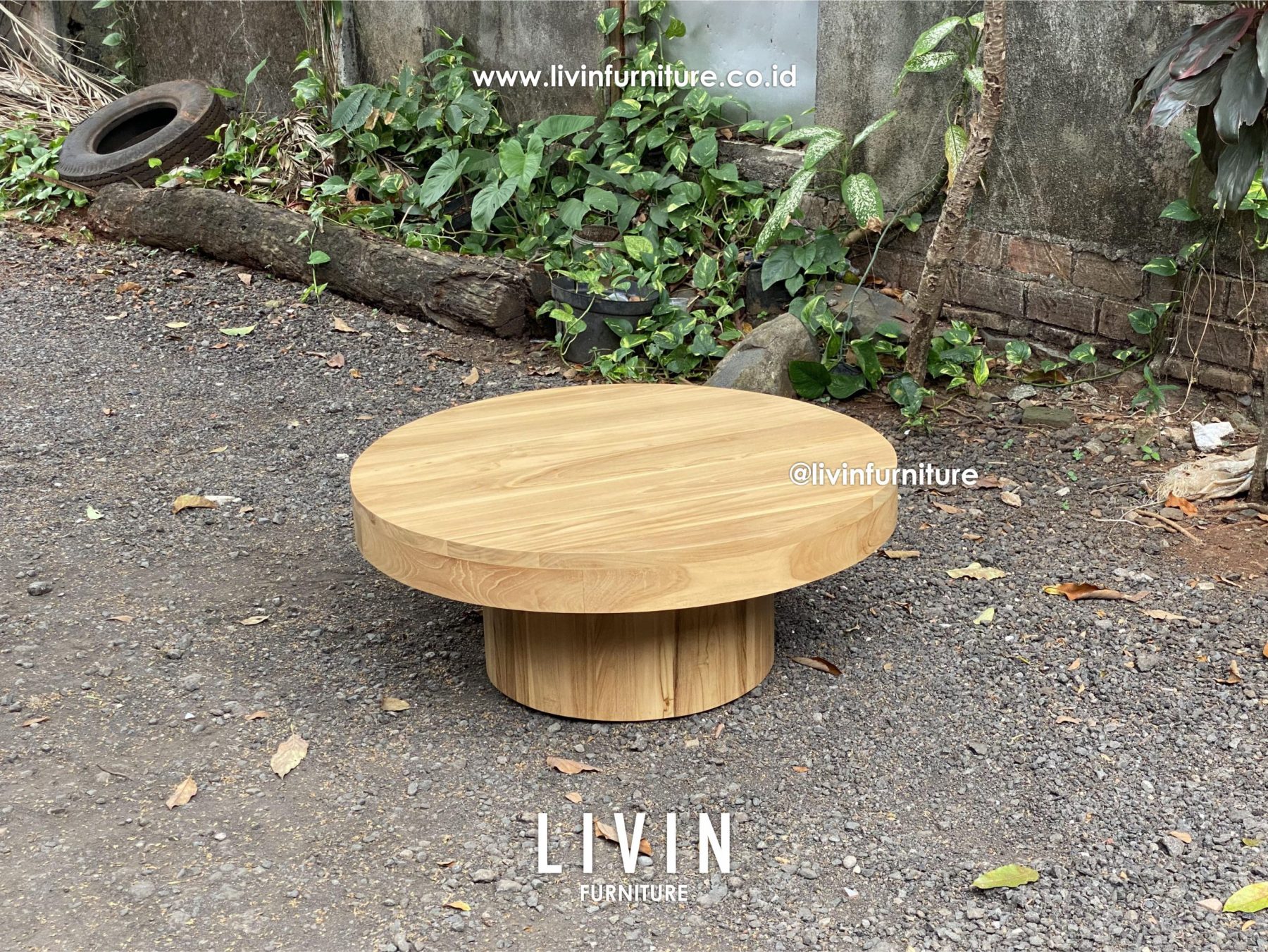 Meja Tamu Bulat Japandi Bleaching Modern Minimalis Meja Tamu Bulat Japandi Bleaching Modern Minimalis