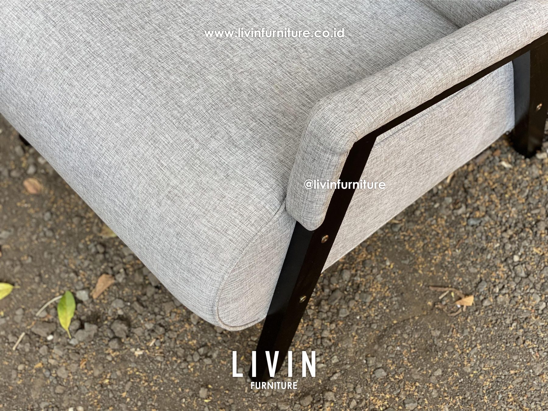 Kursi Sofa Single Abu Abu Hitam Jati Modern Minimalis Kursi Sofa Single Abu Abu Hitam Jati Modern Minimalis