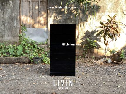 Bufet Hitam Jati Modern 5 Laci Minimalis