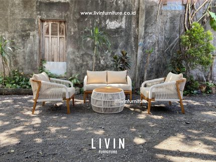 Kursi Tamu Sofa Tali Rope 211 Meja Jati Modern Minimalis