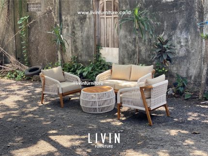 Kursi Tamu Sofa Tali Rope 211 Meja Jati Modern Minimalis