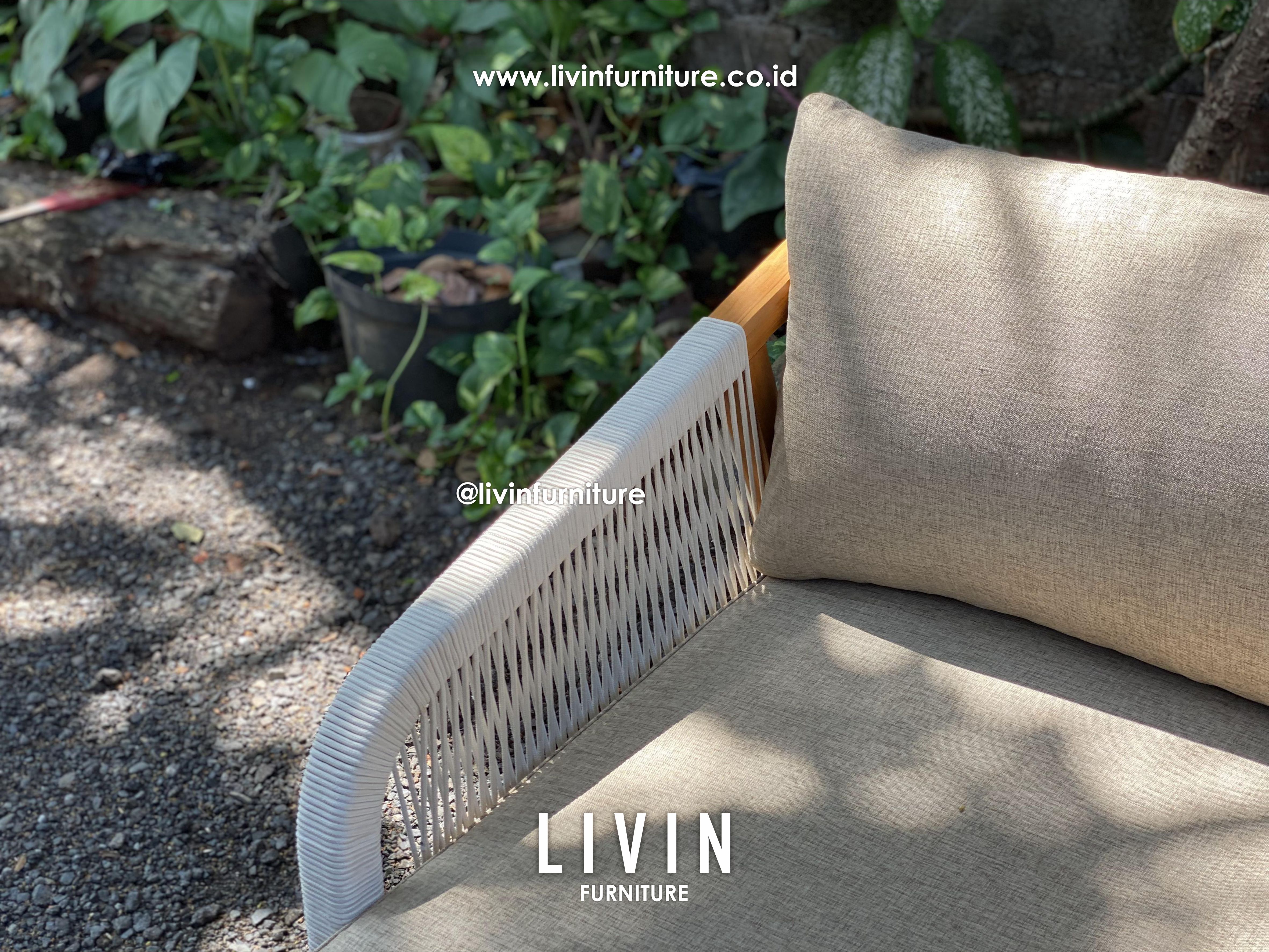 Kursi Sofa 2 Seater Jati Tali Rope Modern Minimalis Kursi Sofa 2 Seater Jati Tali Rope Modern Minimalis